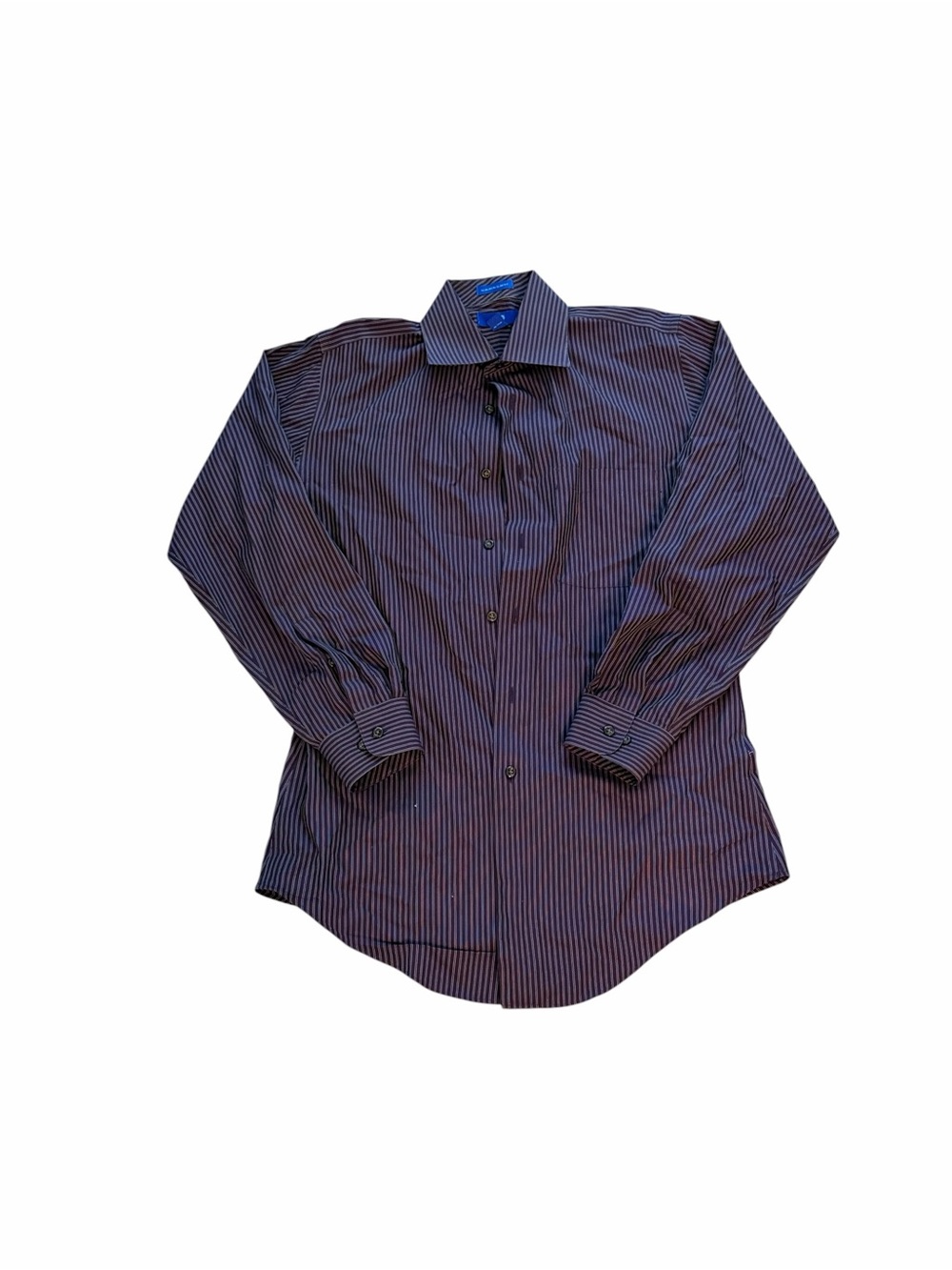 Men's Black and Navy Pinstripe Dress Shirt - Picture 3 of 4